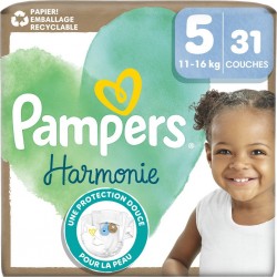 PAMPERS Couches Bébés Harmonie 11-16Kg Taille 5 x31 couches