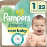 PAMPERS Couches Bébés Harmonie New Baby T1 2-5Kg 23 couches