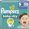 PAMPERS Couches Bébés Baby-Dry 12-17Kg Taille 5+ x35 couches
