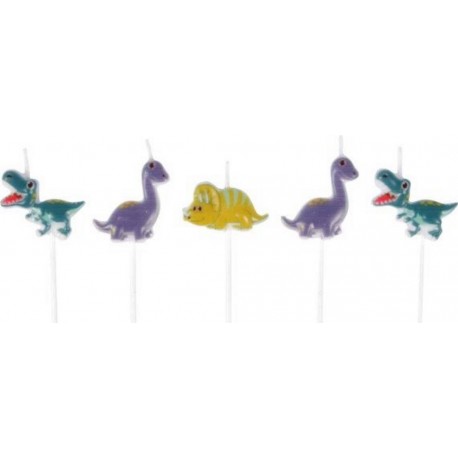 PARIS PRIX Lot De 5 Bougies D'anniversaire happy Dino Multicolore