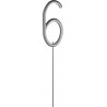 PARIS PRIX Cierge Magique chiffre 6 15cm Argent