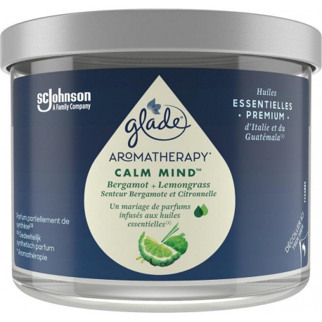 Glade Bougie Aromathérapie Calm Mind Bergamote Citronnelle