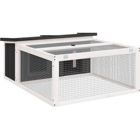 VidaXL Clapier Gris 117,5x97x47,5 Cm Bois De Pin Massif