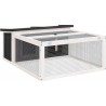 VidaXL Clapier Gris 117,5x97x47,5 Cm Bois De Pin Massif