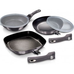 BERLINGER HAUS Batterie de cuisine Carbon Pro Set 2 Poêles, Grill Induction