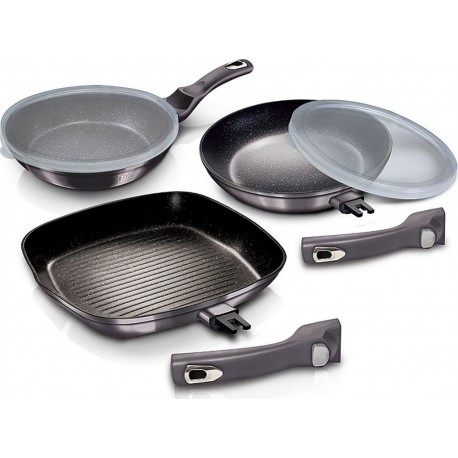 BERLINGER HAUS Batterie de cuisine Carbon Pro Set 2 Poêles, Grill Induction