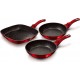 BERLINGER HAUS Batterie de cuisine Burgundy Set 2 Poêles, 1 Grill Induction