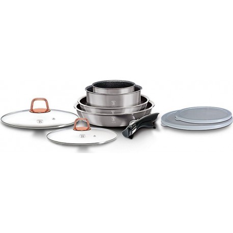 BERLINGER HAUS Batterie de cuisine Moonlight Induction Poignée Amovible