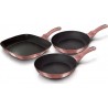 BERLINGER HAUS Batterie de cuisine I-Rose Set 2 Poêles, 1 Grill Induction