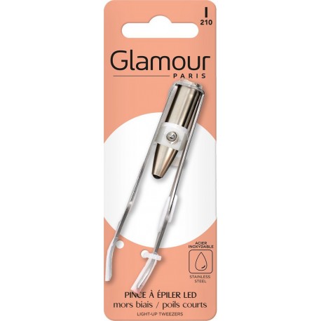 GLAMOUR PARIS Pince à Epiler Inox Led l'unité