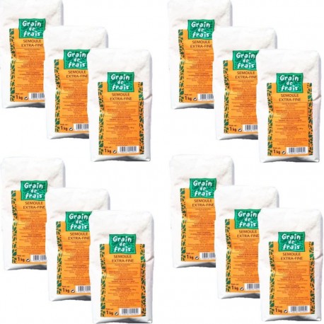 Grain De Frais Lot 12x Semoule Extra Fine Paquet 1Kg les 12 unités de 1.0Kg