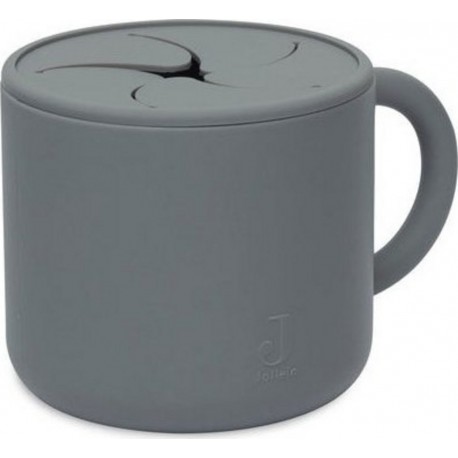 Silicone Gobelet À Goûter Avec Couvercle Gris Tempête