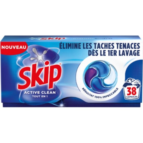 Clean Lessive Capsules Tout en 1 Active SKIP