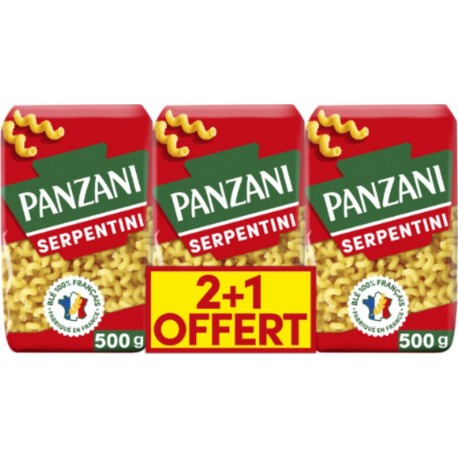PANZANI Pâtes serpentini 3x500g