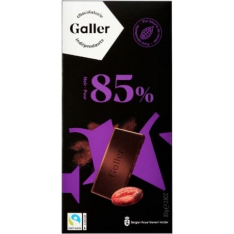 GALLER Tablette de Chocolat Noir 85% 80g
