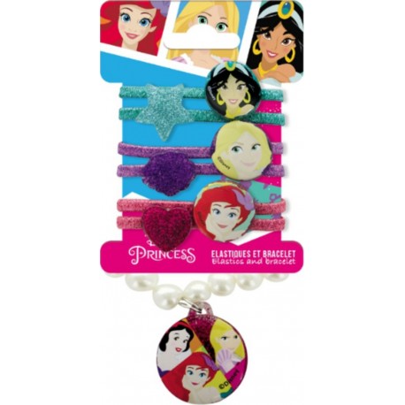 DISNEY Élastique à Cheveux et Bracelet Princess