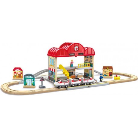 HAPE COFFRET CIRCUIT DE TRAIN PORTABLE