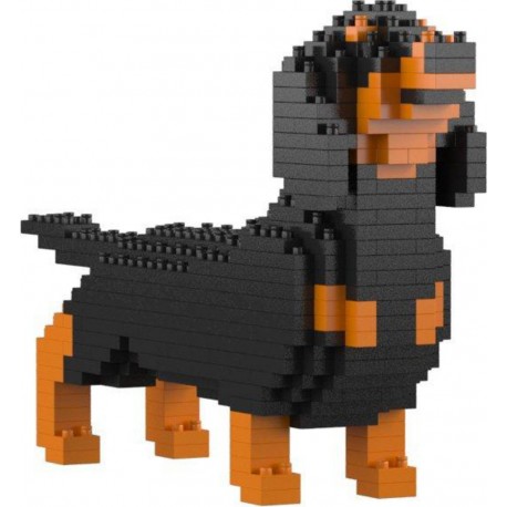 JEKCA BLOCS DE CONSTRUCTION MINI TECKEL NOIR ET FEU