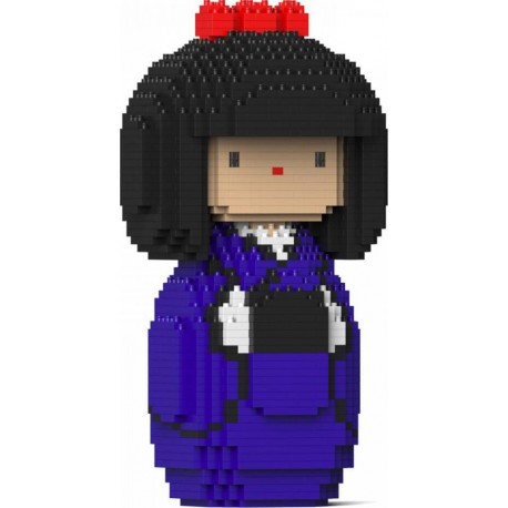 JEKCA BLOCS DE CONSTRUCTION - POUPEE KOKESHI BLEUE