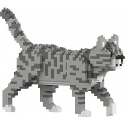 JEKCA BLOCS DE CONSTRUCTION MINI CHAT TIGRE GRIS CLAIR