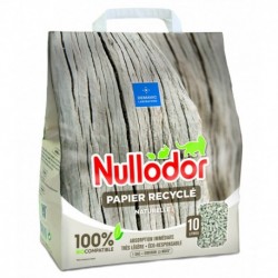 Nullodor Litière Papier Recyclé Naturelle Absorption Immédiate Très légère 10L (lot de 3)