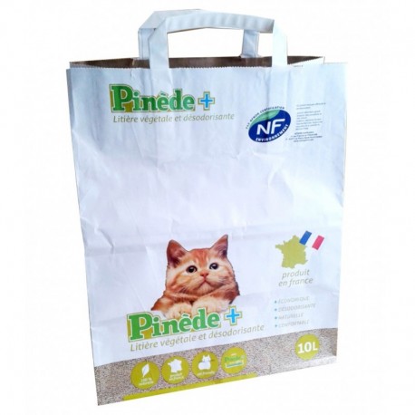 Pinède+ Litière Végétale et Désodorisante Pour Chat 10L (lot de 4 sacs de 10L)