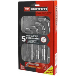 Jeu de 5 clés à pipe débouchée Facom