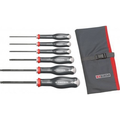 Facom Jeu de 6 tournevis Protwist 6 pans sphérique en trousse Facom ATWSH.JT6