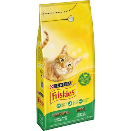 Friskies Croquettes Chats Adultes Poulet Lapin 2Kg (lot de 3)