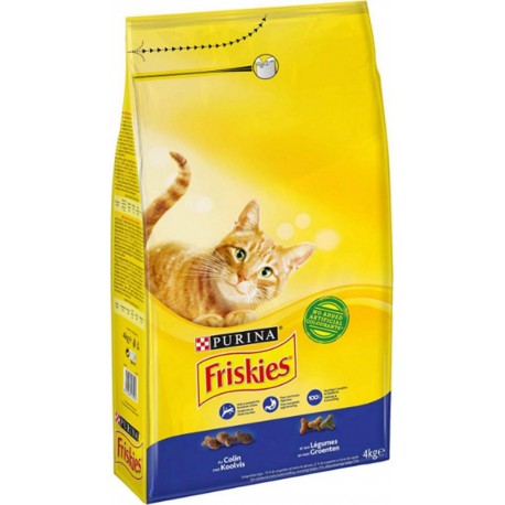 Friskies Croquettes Chats Adultes Colin Légumes 4Kg (lot de 2)