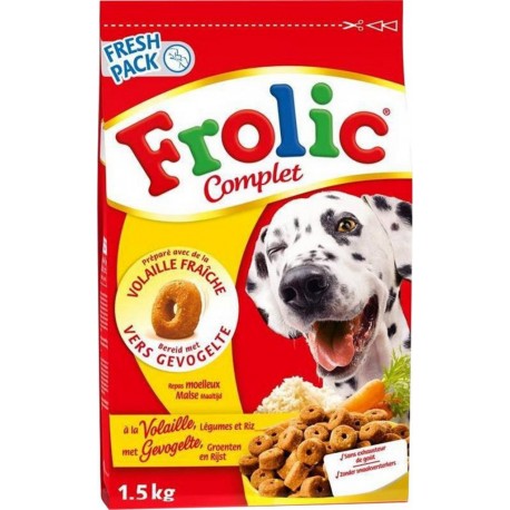 Frolic Complet Croquettes Volaille Légumes Riz 1,5Kg (lot de 3)