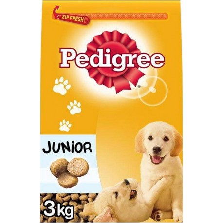 Pedigree Junior Croquettes Chiens 2 à 15 Mois Poulet Riz 3Kg (lot de 2)