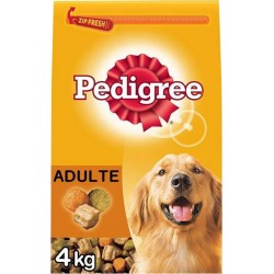 Pedigree Adulte Croquettes Chiens Volaille Légumes 4Kg (lot de 2)