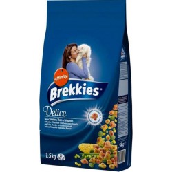 Brekkies Delice Chats Croquettes Saumon Thon et Légumes 1,5Kg (lot de 3)