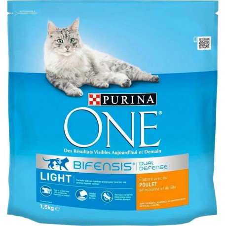 Purina One Croquettes Chat Light Poulet 1,5Kg (lot de 3)