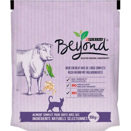 Purina Beyond Croquettes Chats au Boeuf et Orge Complète 350g (lot de 3)