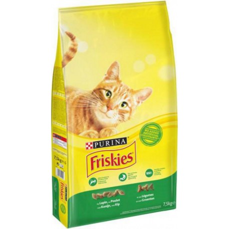 FRISKIES Croquettes au Lapin, au Poulet et Légumes pour chats 7,5Kg