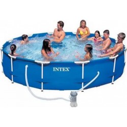 INTEX Piscine Metal Frame Ronde Tubulaire 3,66m x 0,76m avec système de filtration 28212NP