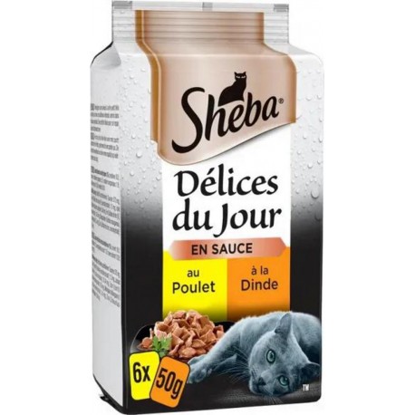 Sheba Sachets Fraîcheur Délices Du Jour à la Volaille 6x50g