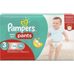 Pampers Couches Baby-Dry Pants Géant Taille 3 (6-11Kg) x44 (lot de 2)