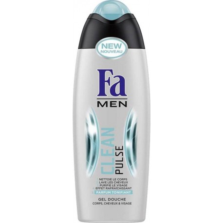 Fa Men Gel Douche Clean Pulse Corps Cheveux Visage 250ml (lot de 4)