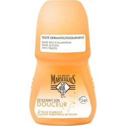 Le Petit Marseillais Déodorant Bille Soin Douceur Féminin Huile d’Abricot et Huile Essentielle De Sauge 50ml (lot de 3)