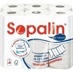 Sopalin Sur Mesure Essuie-tout 6 Rouleaux (lot de 3)