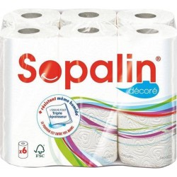 Sopalin Décoré Essuie-tout 6 Rouleaux (lot de 3)