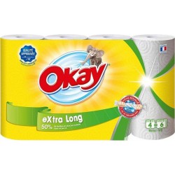 Okay Extra Long Essuie-tout 4 Rouleaux (lot de 4)