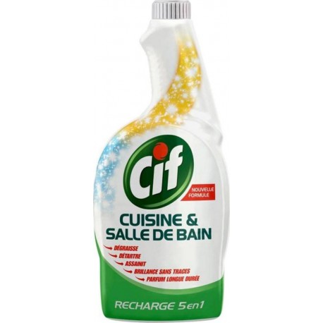 Cif Recharge Cuisine et Salle De Bain 5 en 1 750ml (lot de 8)