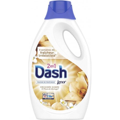 Dash Lenor Liquide Orchidée Dorée et Fleurs De Moringa 1,760L (lot de 2)