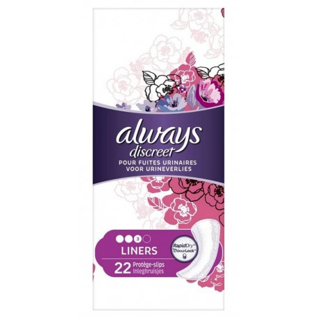 Always Discreet Protèges-Slips Pour Fuites Urinaires Liners x22 (lot de 3)
