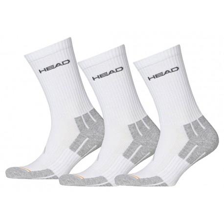 Head Chaussettes Performance Crew Gris Blanc Taille 39 à 42 (lot de 6 paires)