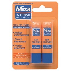 Mixa Soin Lèvres Antidessèchement Efficacité Longue Durée Duo (lot de 3 soit 6 sticks)